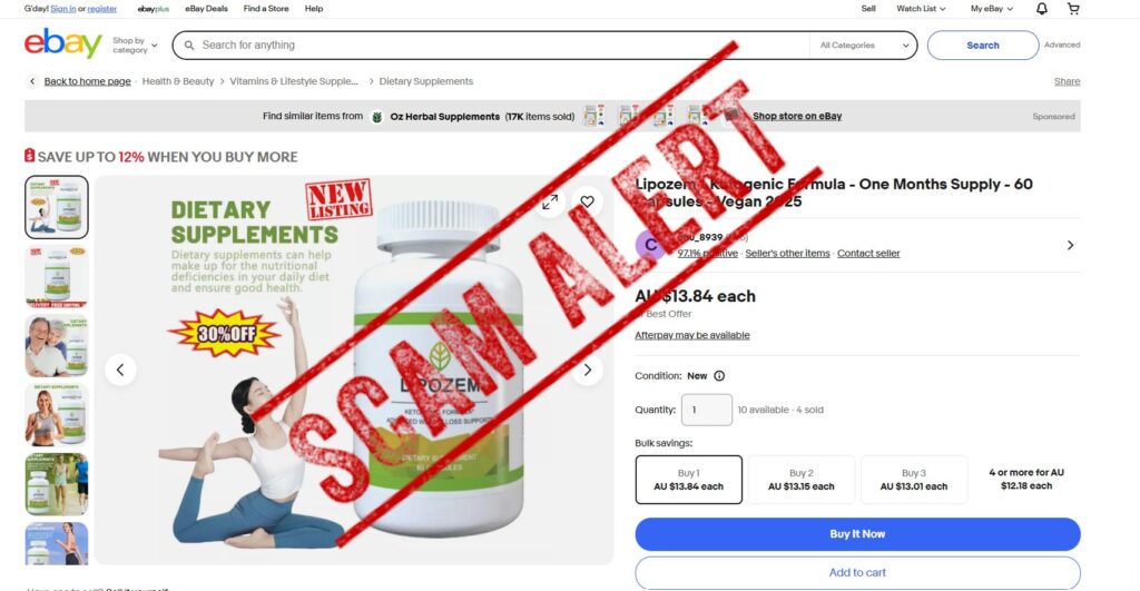 Lipozem Scam Alert
